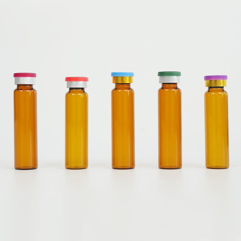 Amber glass oral liquid vial with crimp finish