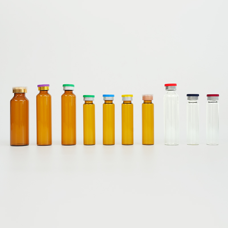 Amber glass oral liquid vial with crimp finish
