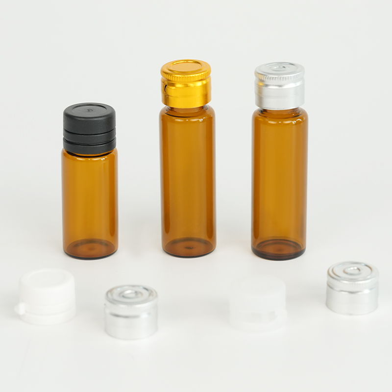 Amber glass oral liquid vial with crimp finish