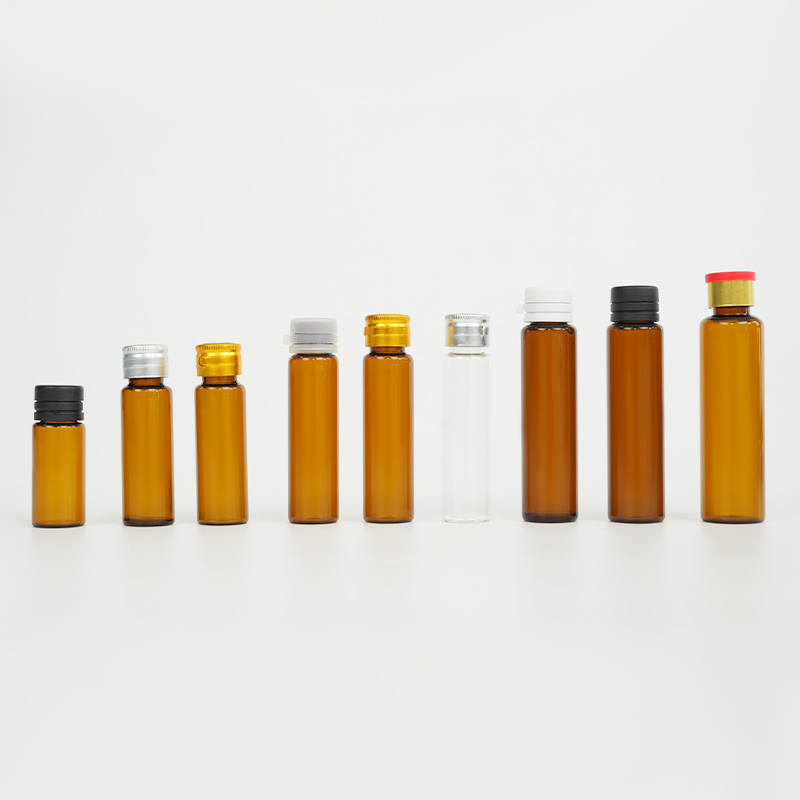 Amber glass oral liquid vial with crimp finish