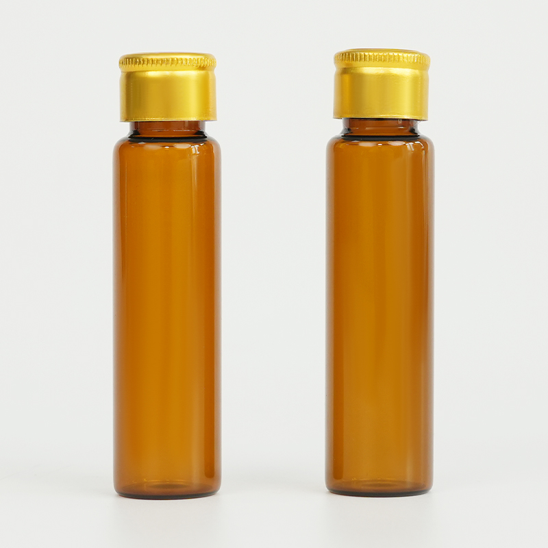 Amber glass oral liquid vial with crimp finish