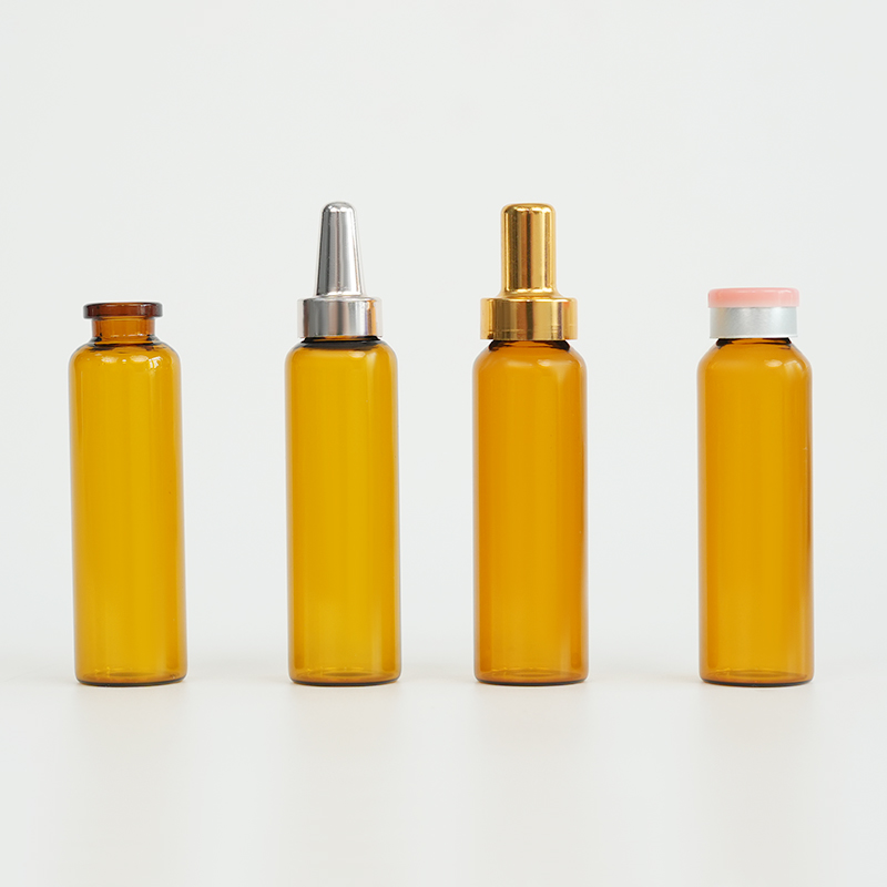 Amber glass oral liquid vial with crimp finish