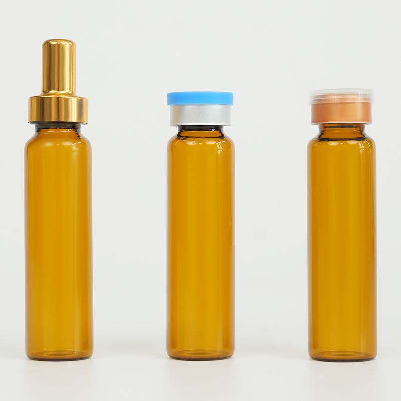Amber glass oral liquid vial with crimp finish