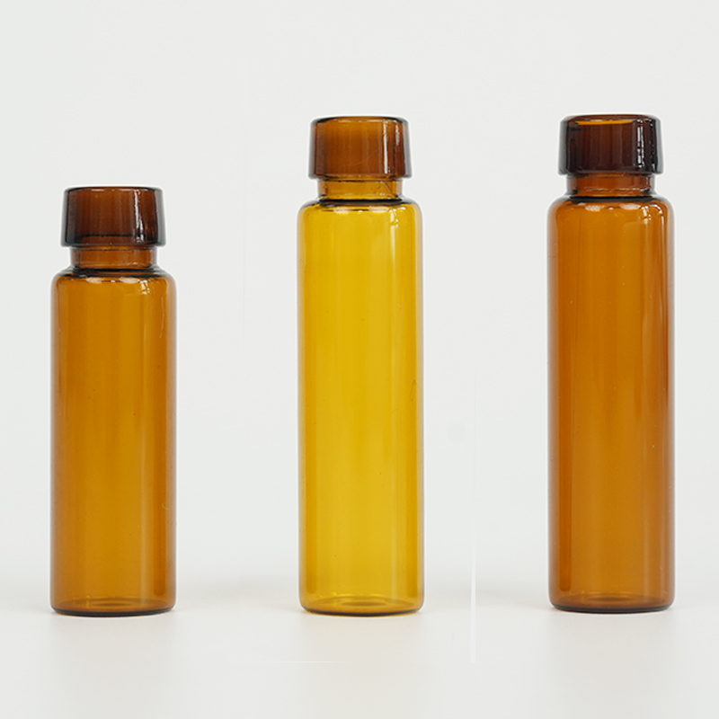 Amber glass oral liquid vial with crimp finish