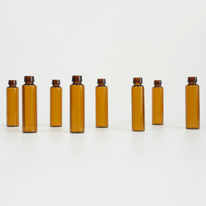 Amber glass oral liquid vial with crimp finish