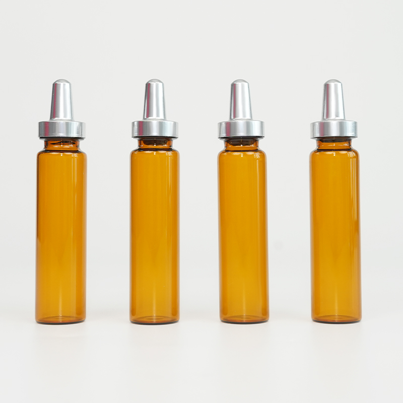 Amber glass oral liquid vial with crimp finish