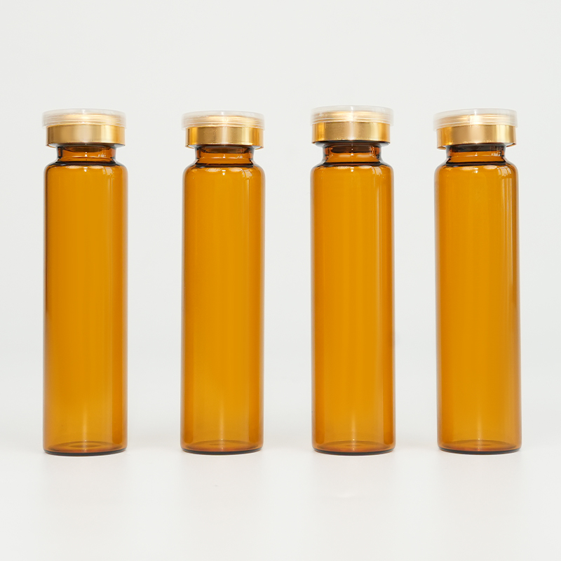Amber glass oral liquid vial with crimp finish