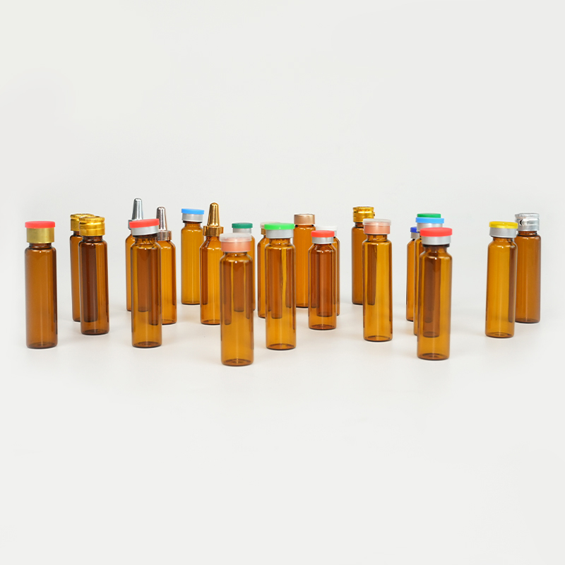 Amber glass oral liquid vial with crimp finish