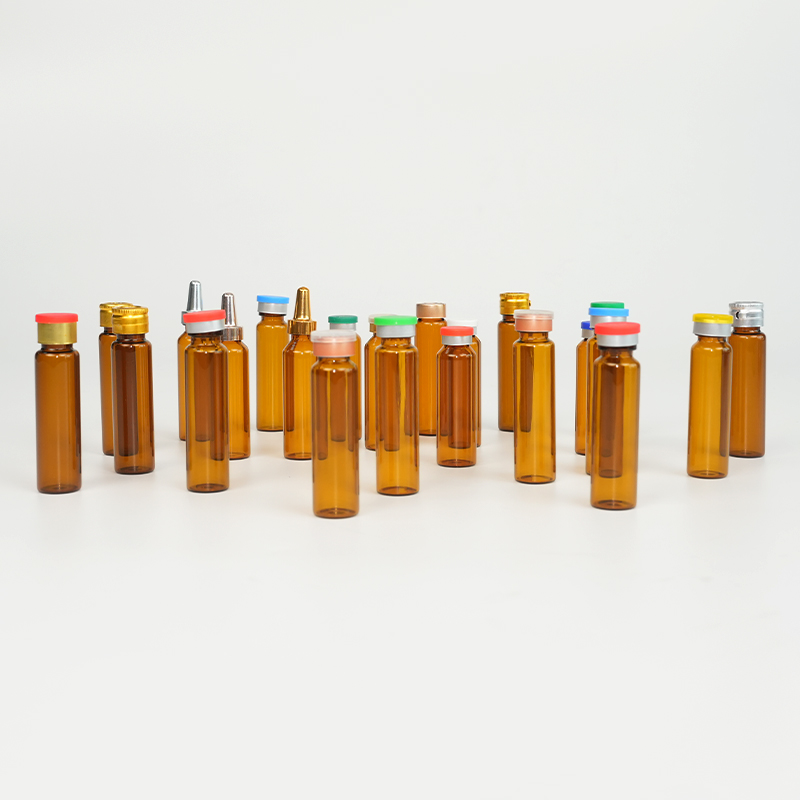 Amber glass oral liquid vial with crimp finish