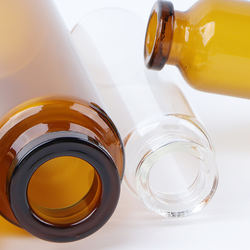 Clear glass oral liquid vial with crimp finish
