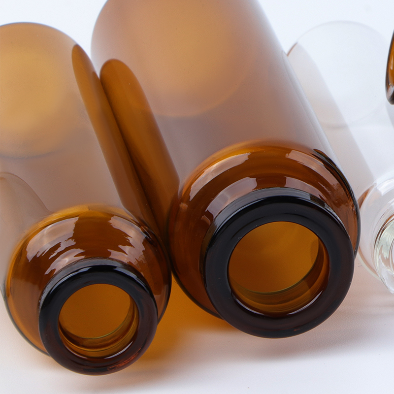 Amber glass oral liquid vial with crimp finish