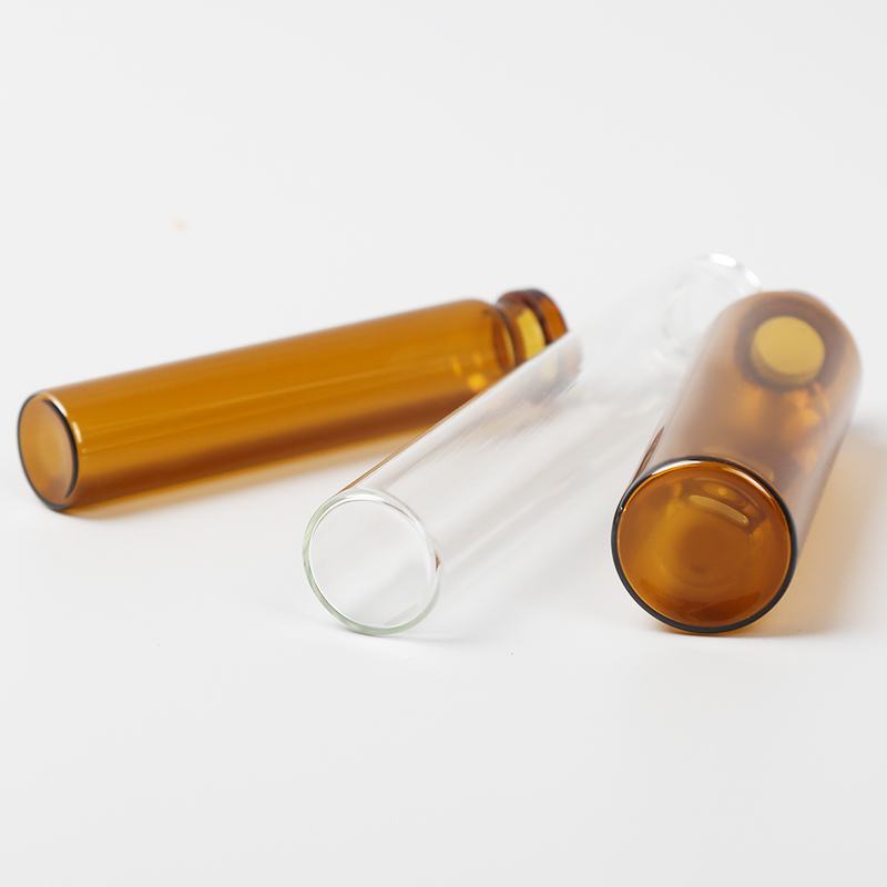 Amber glass oral liquid vial with crimp finish