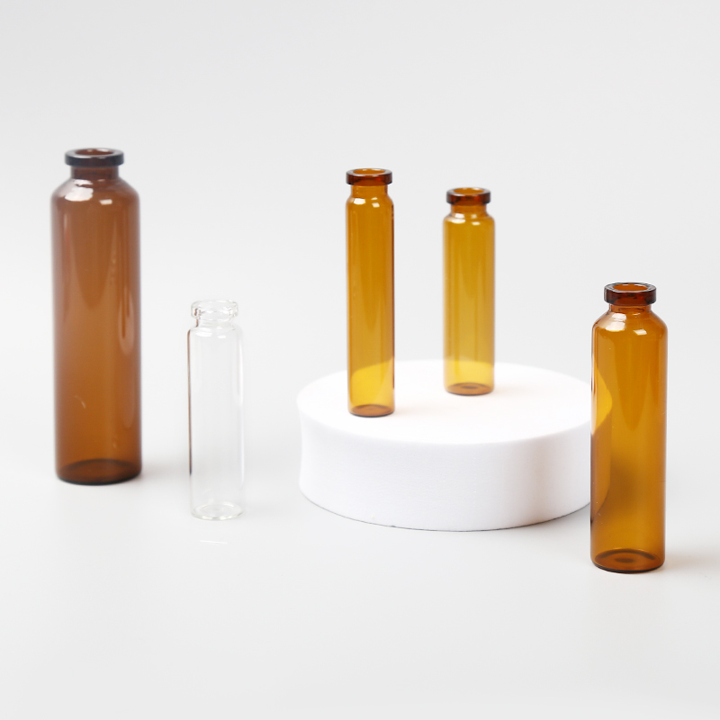 Amber glass oral liquid vial with crimp finish