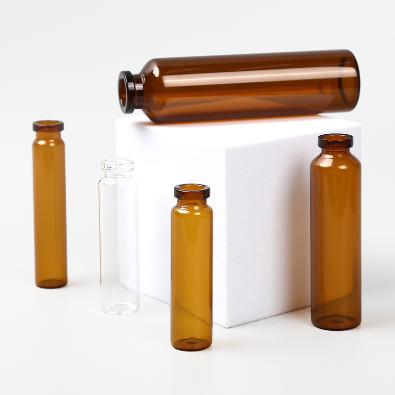 Amber glass oral liquid vial with crimp finish
