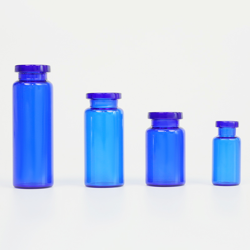 Blue glass vial