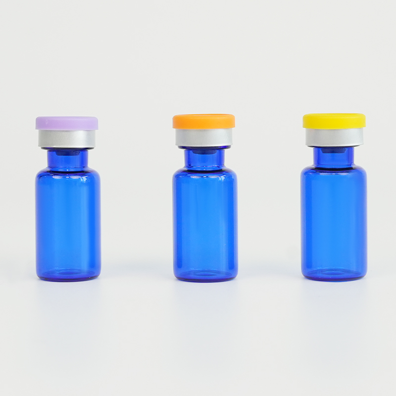 Blue glass vial