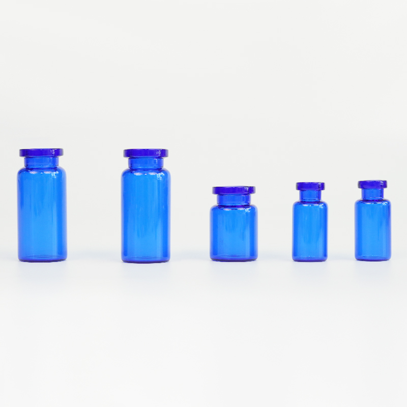 Blue glass vial