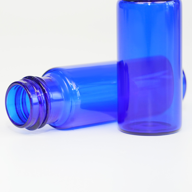 Blue glass vial