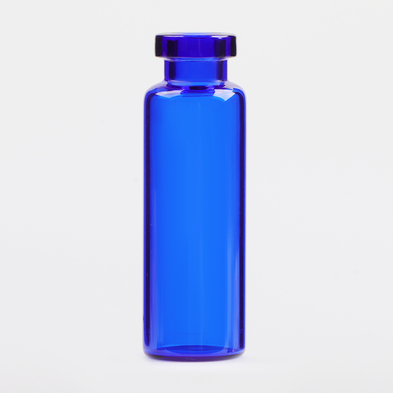 Blue glass vial
