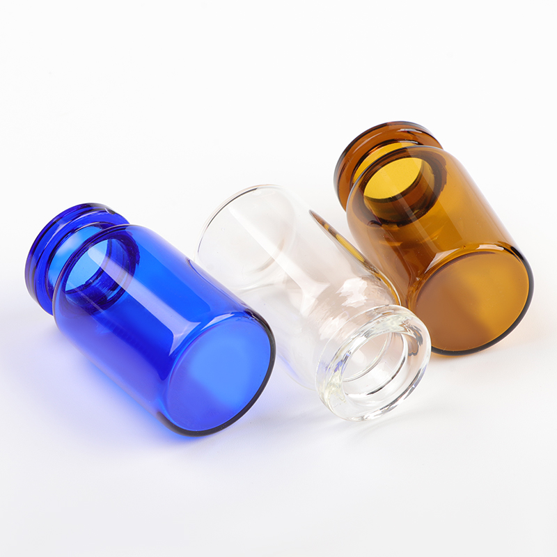 Blue glass vial