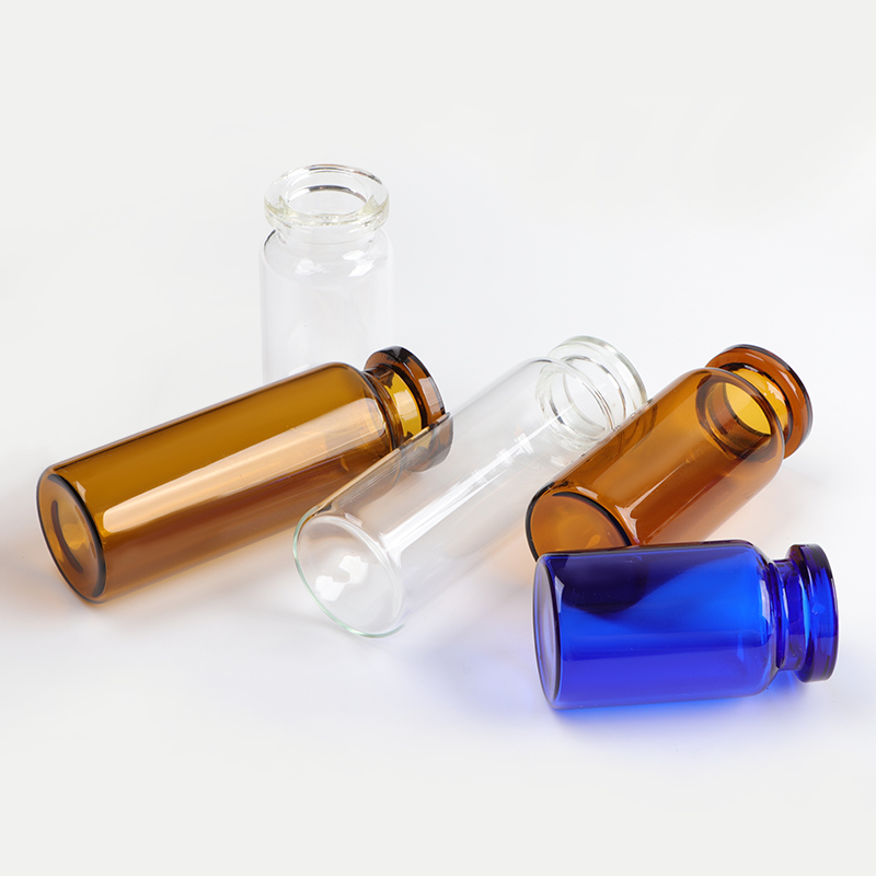 Blue glass vial