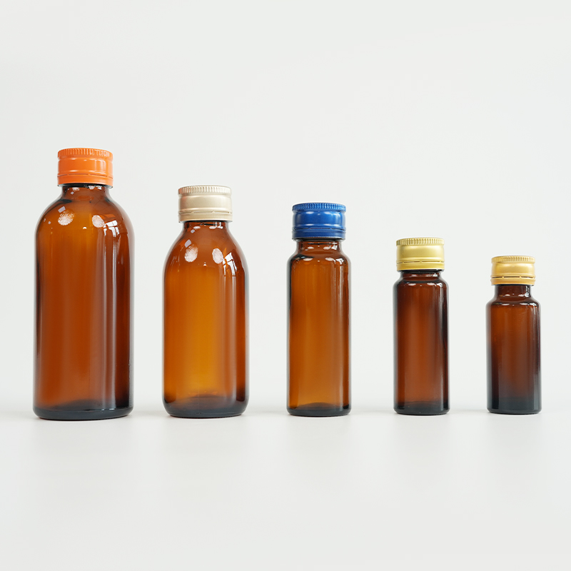 Amber glass screw-neck oral liquid bottle