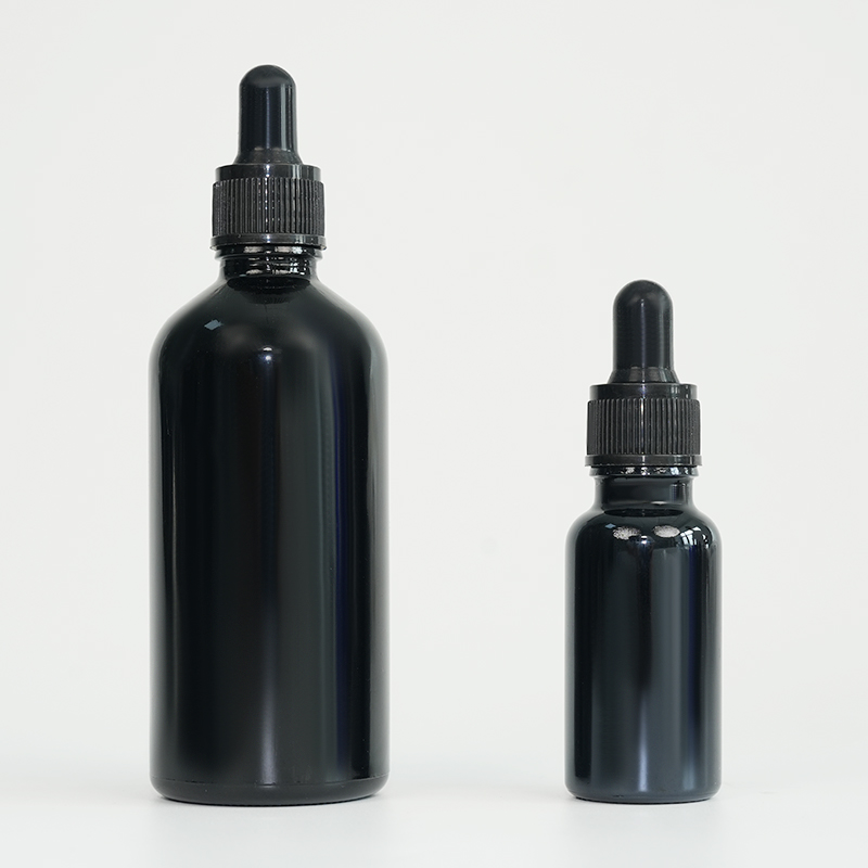 Black glass essential oil bottle Black glass essential oil bottle