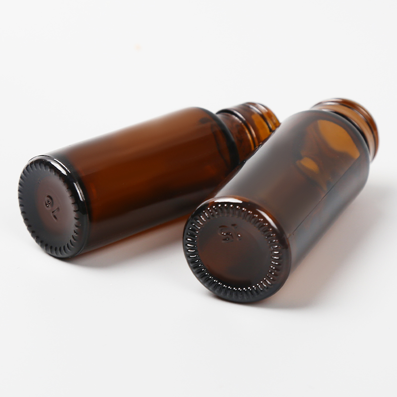 Amber glass screw-neck oral liquid bottle