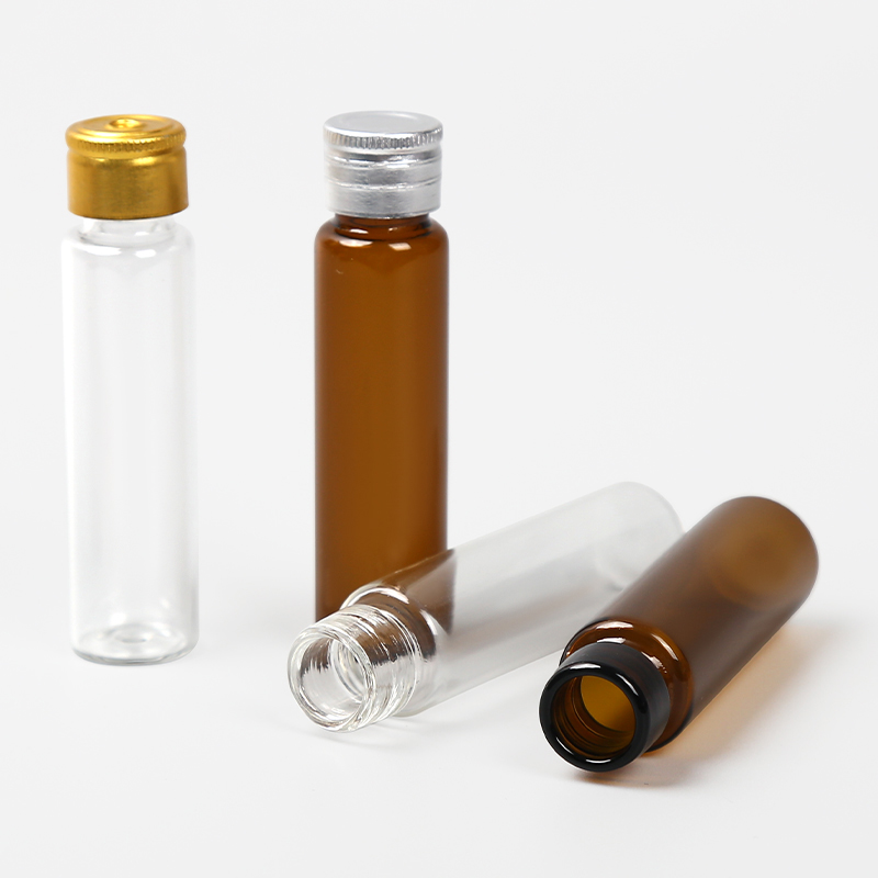 Clear glass oral liquid vial with crimp finish