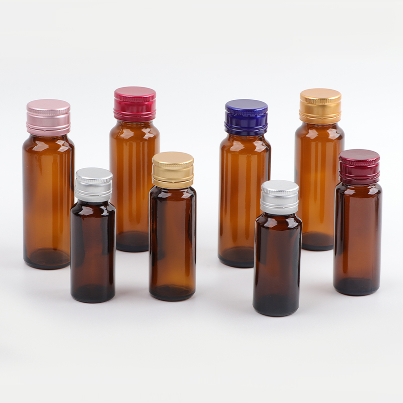Amber glass screw-neck oral liquid bottle