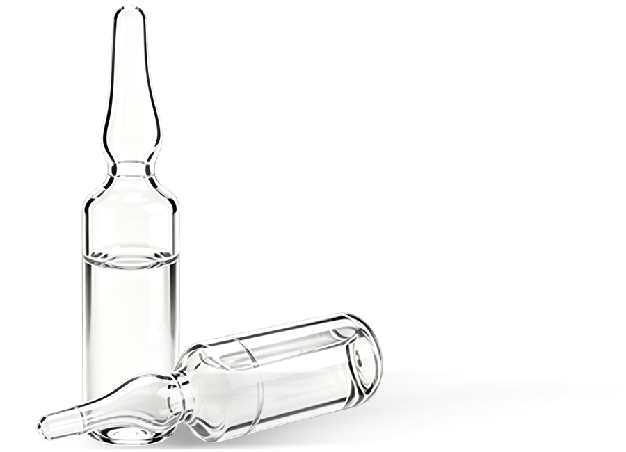 Curved neck ampoule